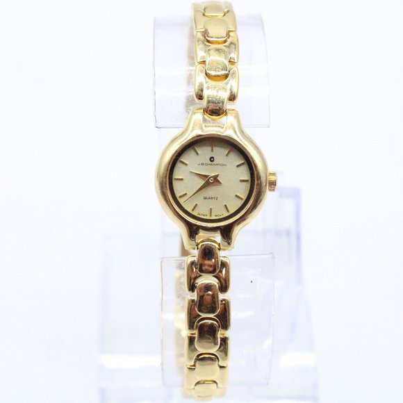 Vintage J.B Champion Watch Womens Gold Tone Stainless Steel Classic Gold Dial - Picture 2 of 8